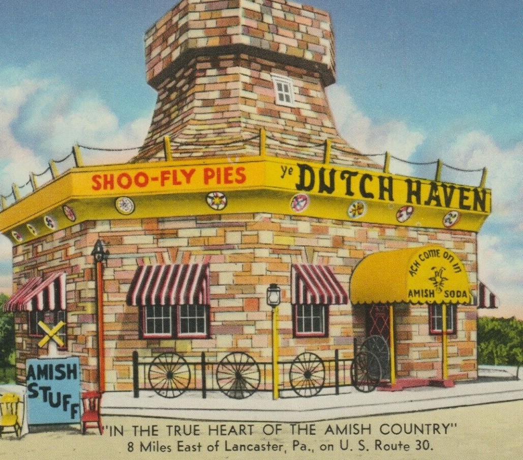 Vintage 1959 Ye Dutch Haven Amish Country Lancaster PA Shoo-Fly Pie Postcard