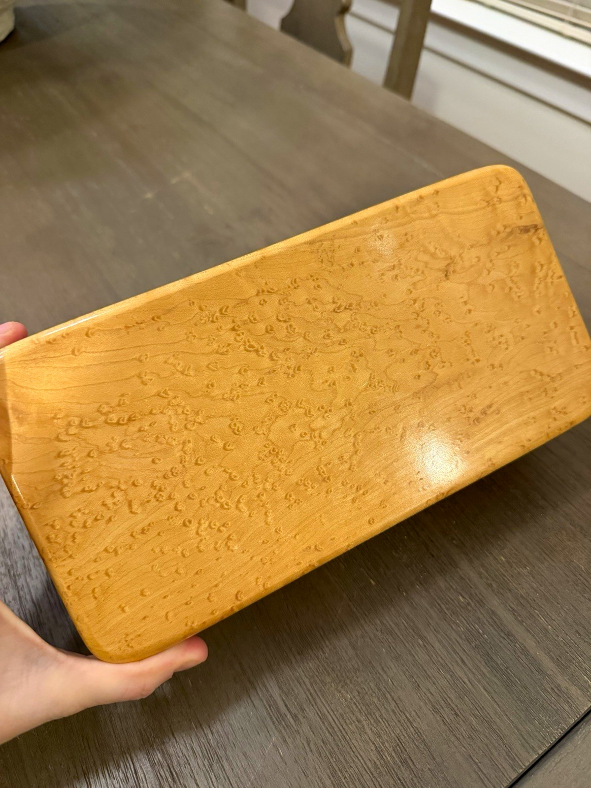 Birds eye maple on cherry vintage jewelry box