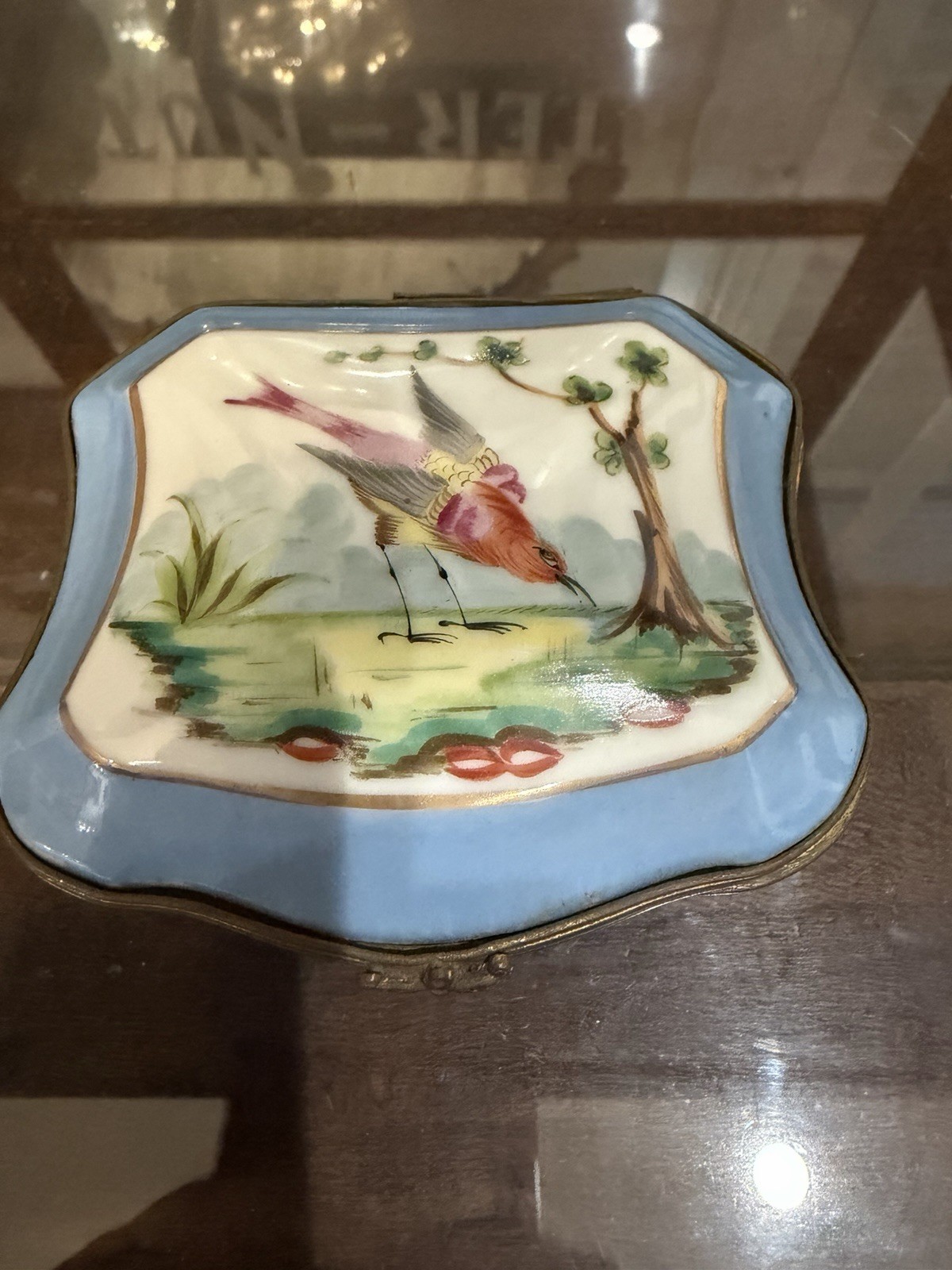 Vintage Limoge French Trinket Box Bird Hand painted