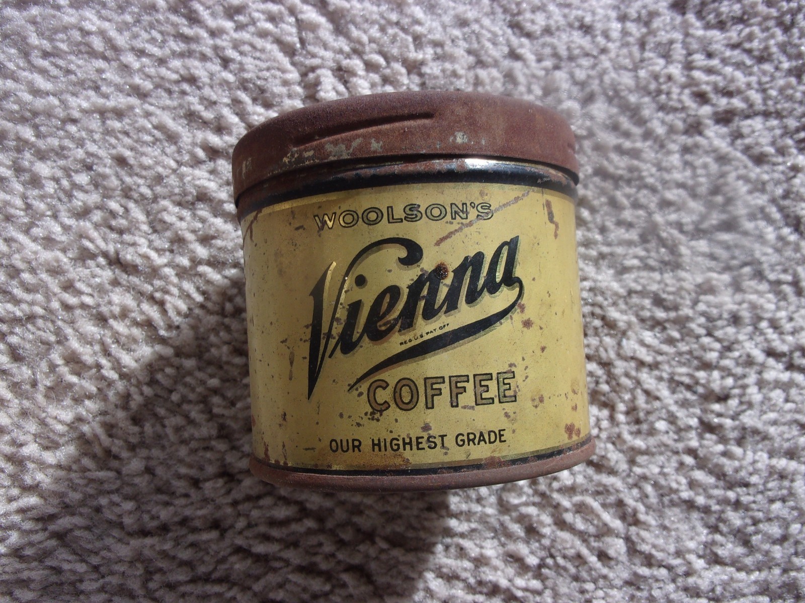 Antique Woolson’s Vienna Coffee Sample Tin Antique Woolson’s Vienna Coffee Sample Tin