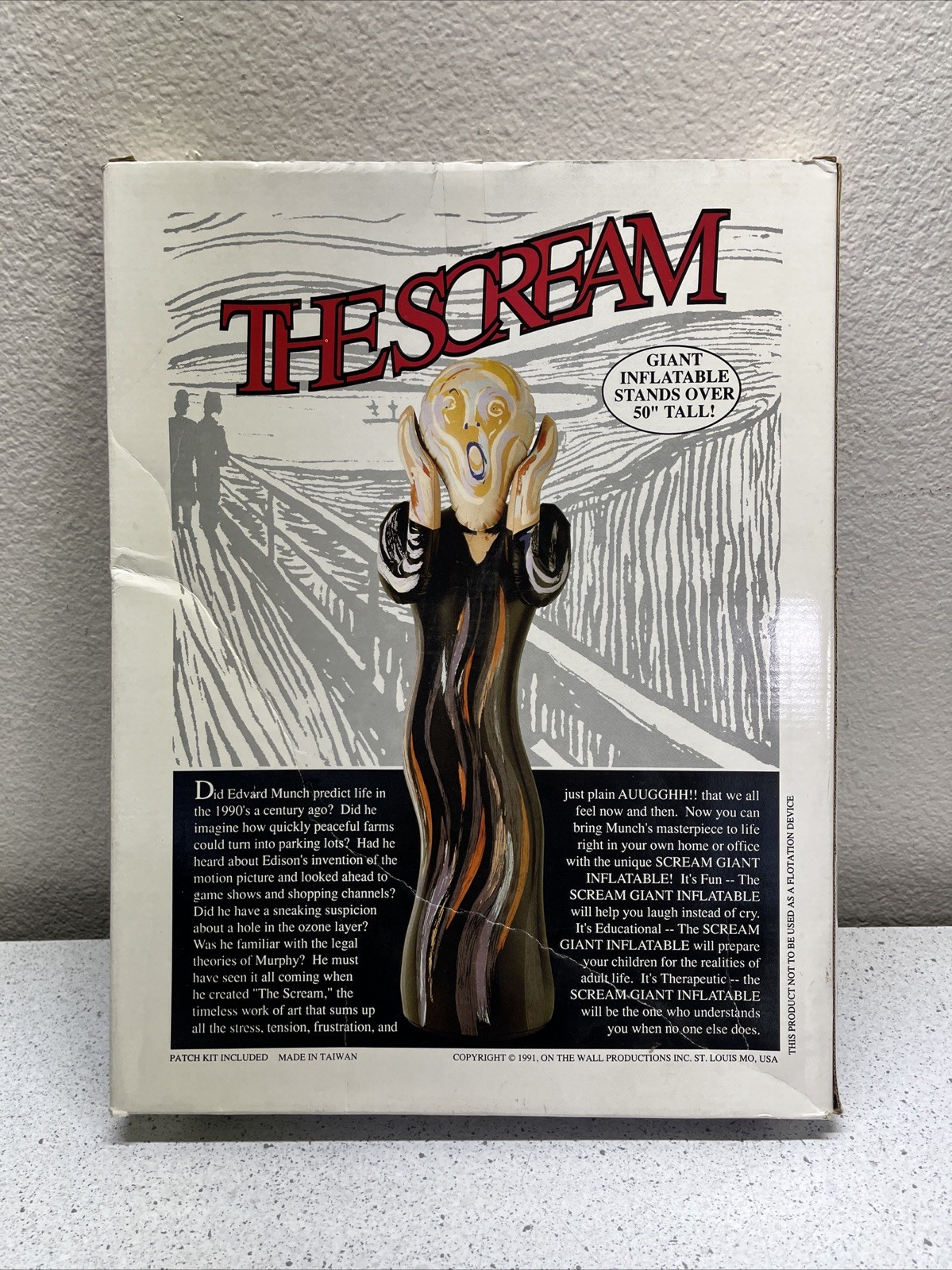 Vtg 1991 The Scream Giant Inflatable w/ Original Box - Stands over 50