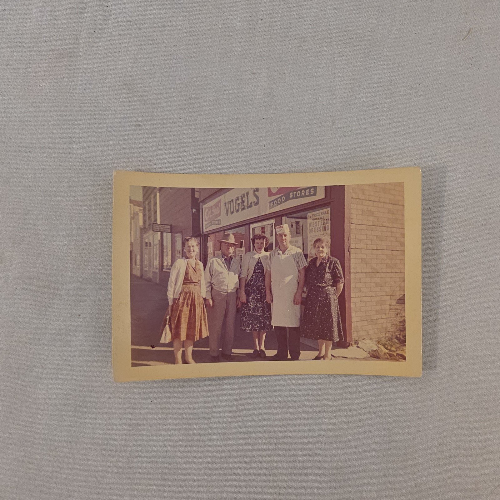 Vintage 1961 Photo Vogels Food Stores Grocery Store Front Burt Iowa 5.5x3.5\