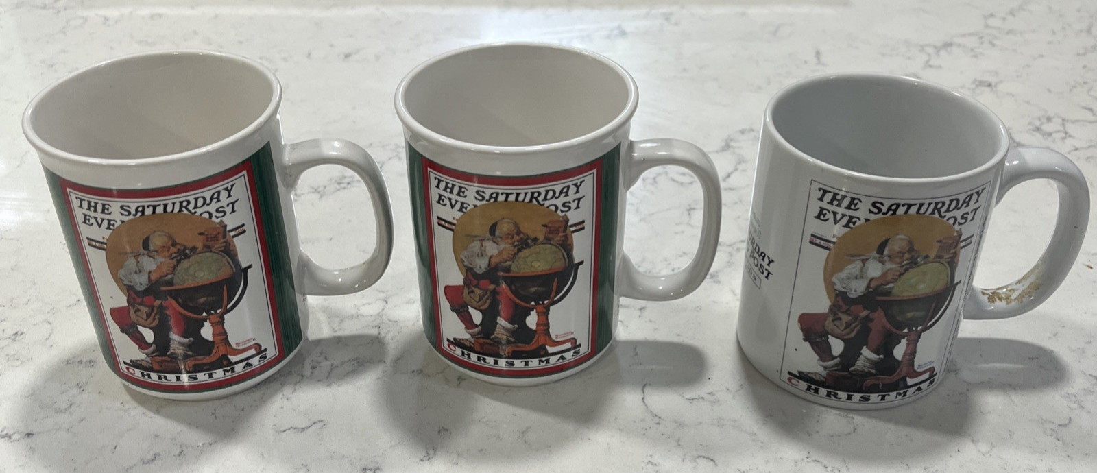 Saturday Evening Post Coffee Mug Set of 3 Vintage Made in Japan Cup Lot