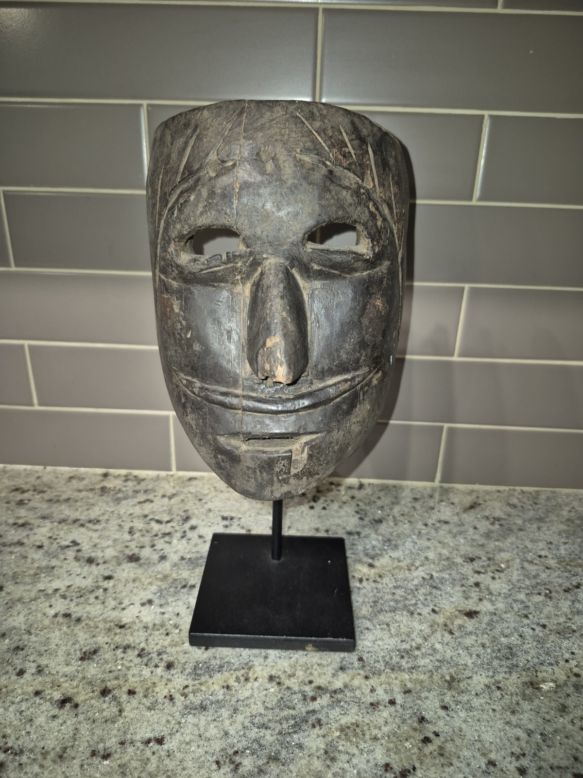 Antique Handcarved Wooden Mask