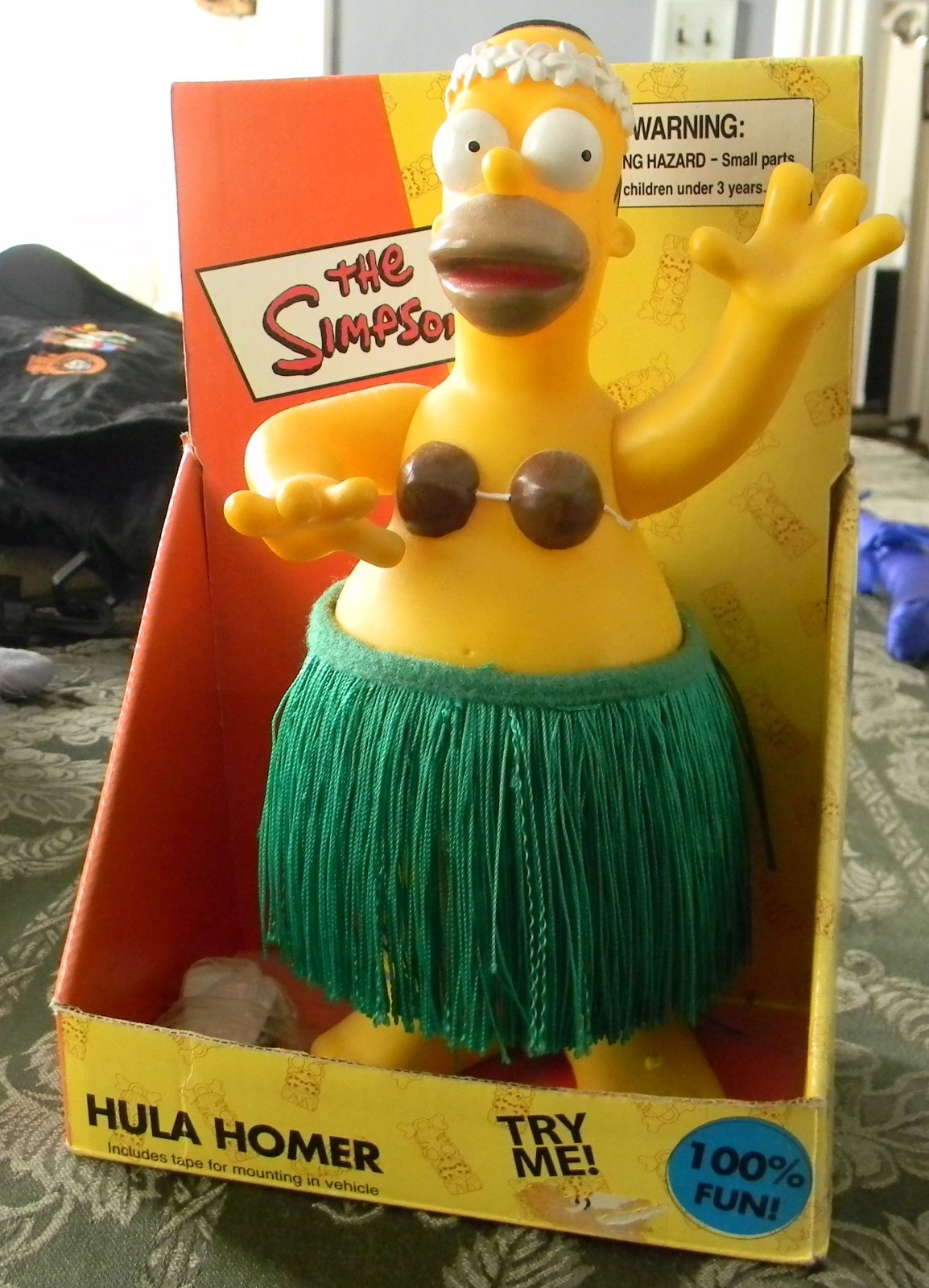 VTG The Simpsons Hula Homer Battery Operated Figure Original Box 2002