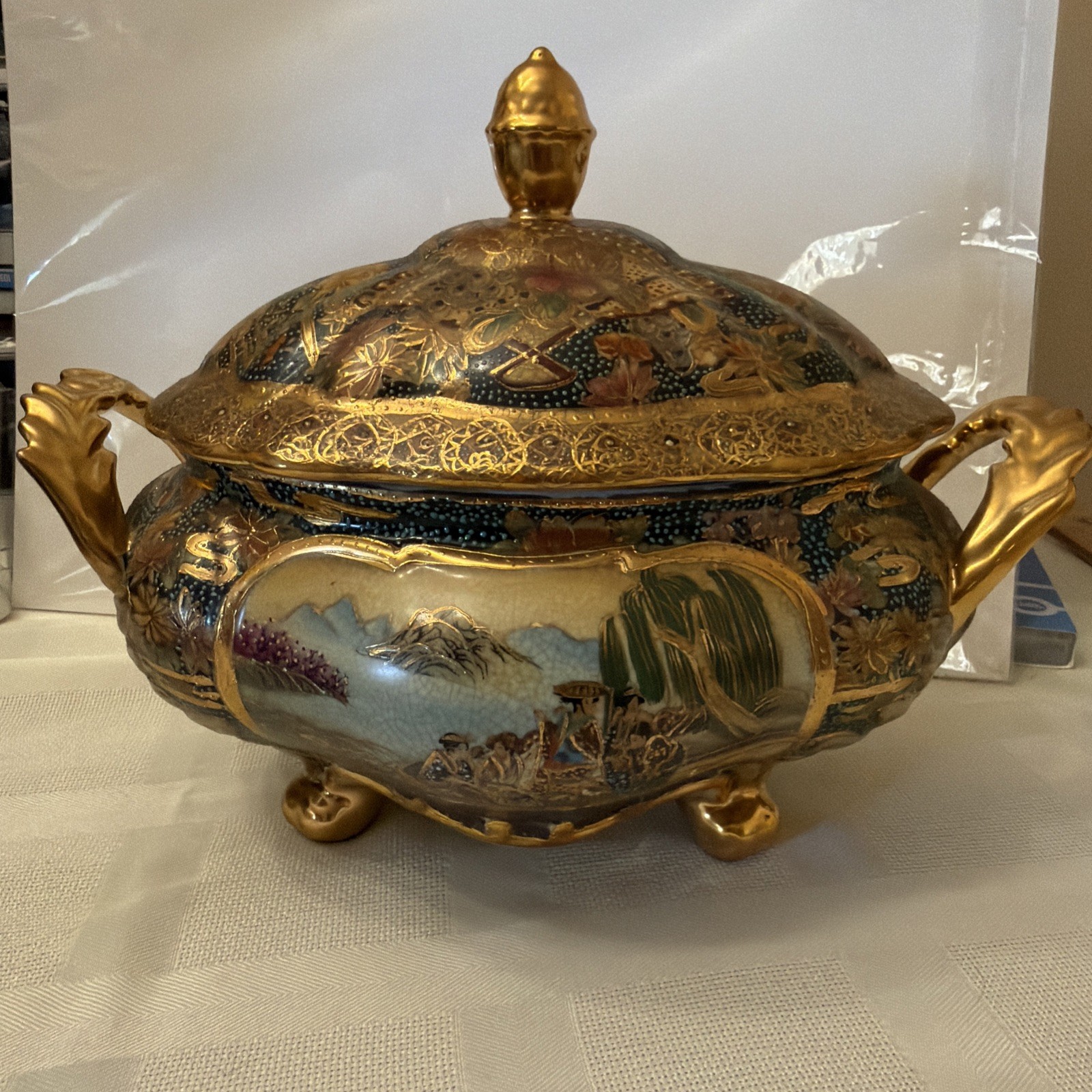 Vintage Satsuma Lidded Tureen China 