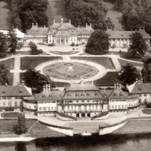 * Antique RPPC Dresden Aerial View Of Schloss Pillnitz Castle Pillnitz DDR