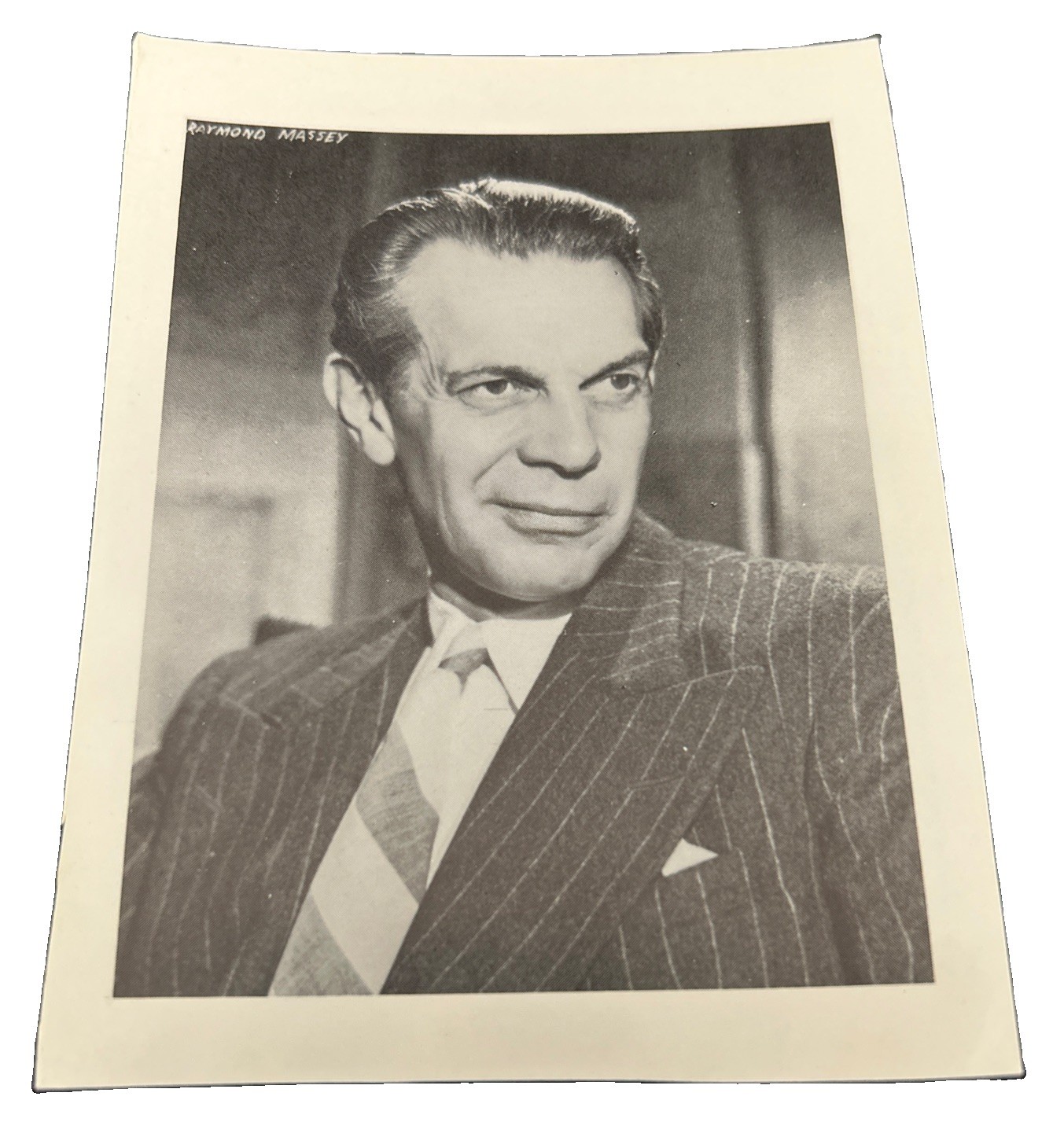 Raymond Massey B/W Hollywood Fan Club Press Photo