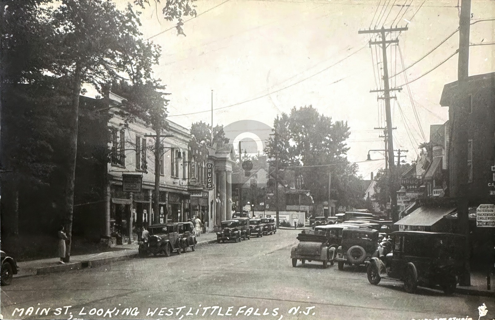 Little Falls NJ New Jersey Main Street View 1935 RPPC Photo Postcard COPY