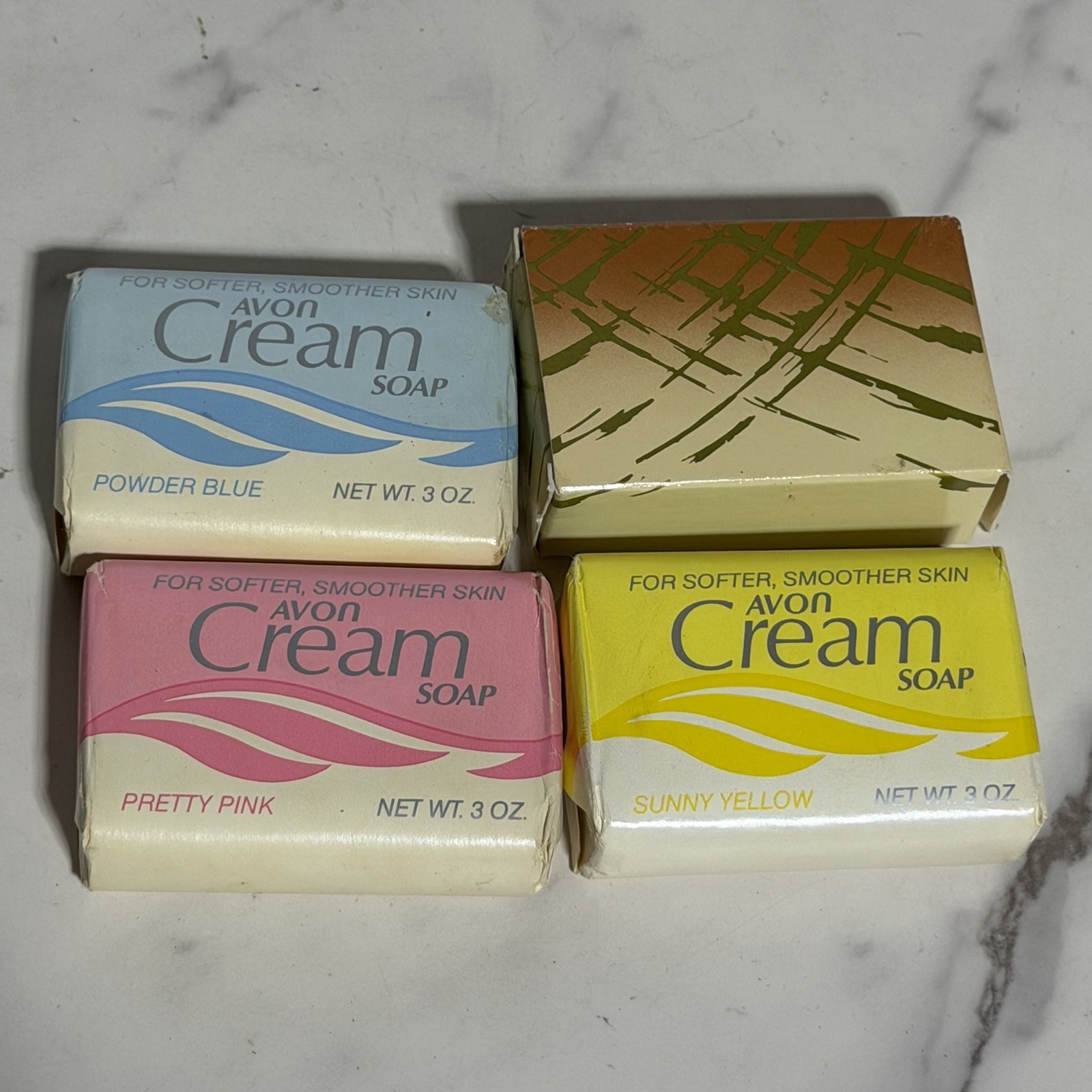 VTG Avon Soap Lot 4 Cream Soap And Soft Musk Perfumed New Old Stock