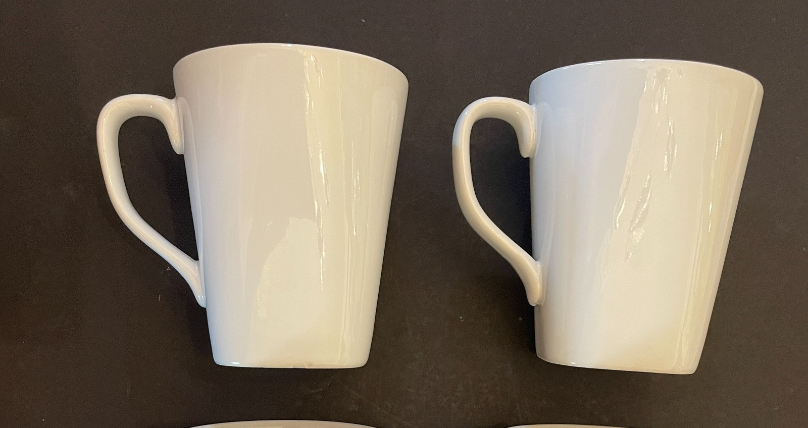 Target Threshold Plain White Mug LOT of 2 with Square Bottom 14 oz Porcelain