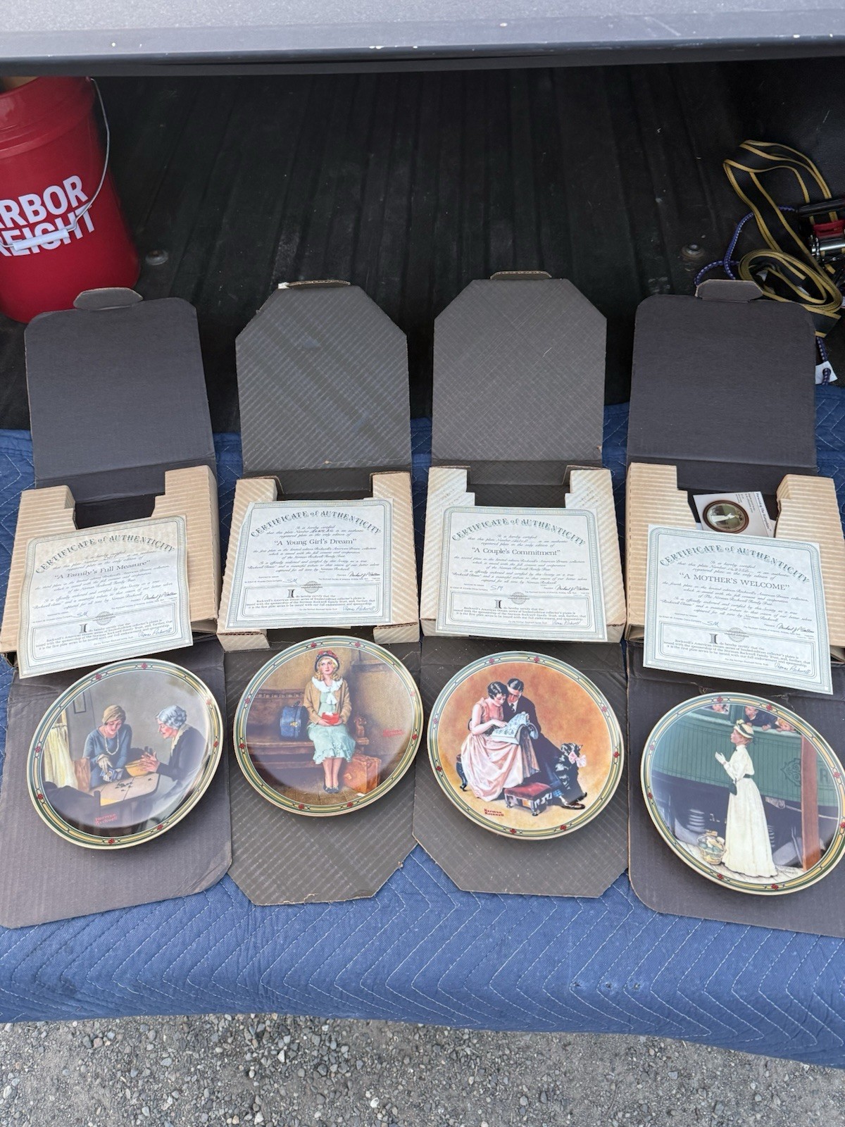 Norman Rockwell American Dream Plates 1-4 Bradford Exchange Knowles COA Boxes