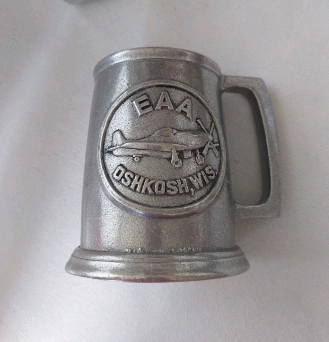 Pewter Beer Mug Statesmetal XIII Carson Industries EAA Oshkosh WI Flying Planes
