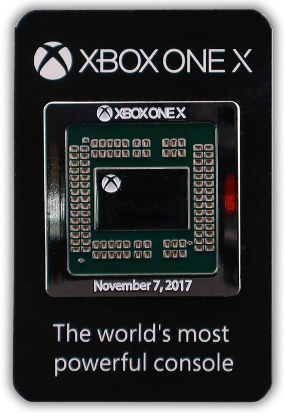 Rare Xbox One X Launch Pin - November 7, 2017 - World\'s Most Powerful Console