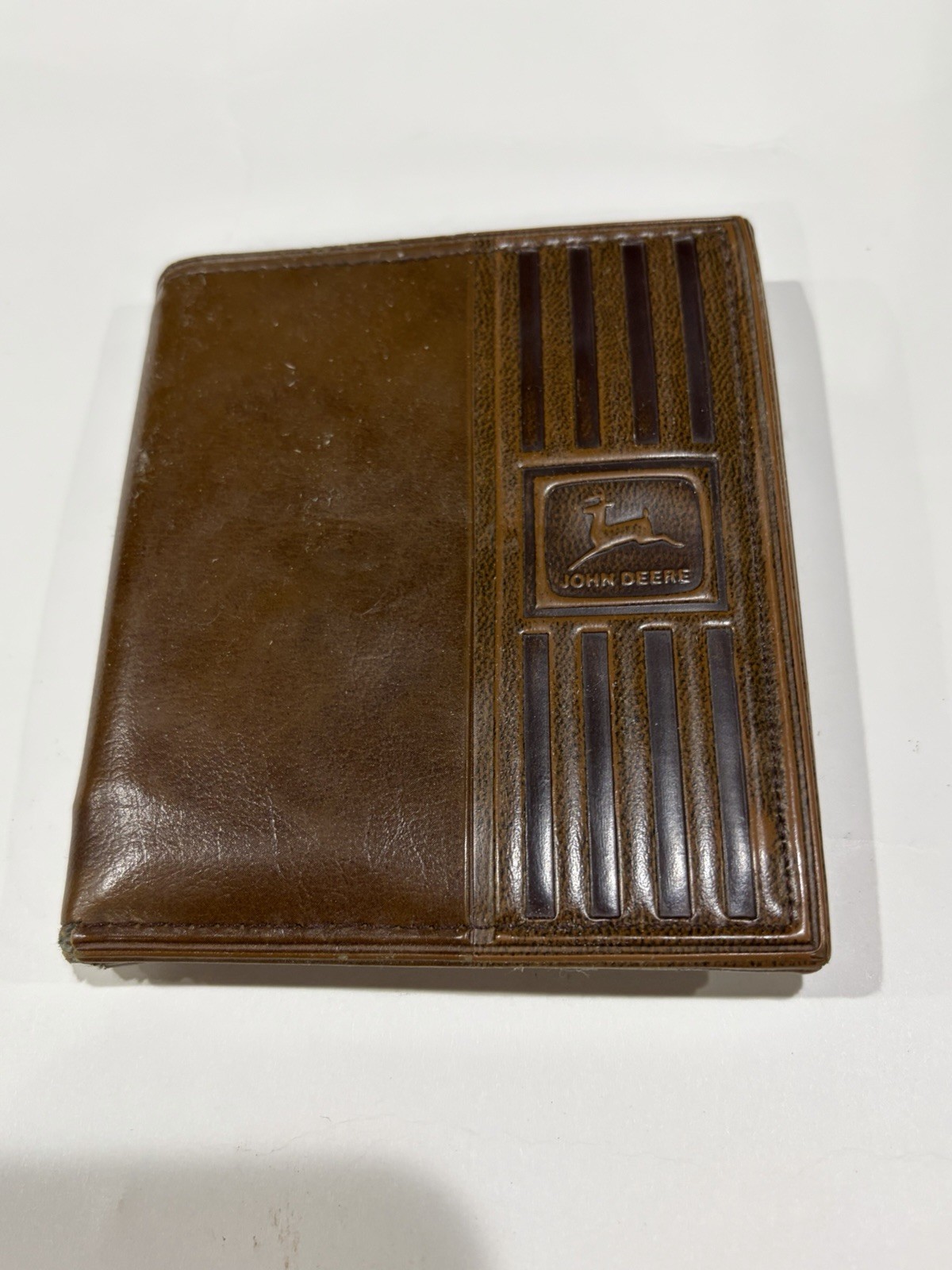 VTG/Original-1980’s John Deere 2-Fold Brown Billfold-Multi-Card Slots(22)