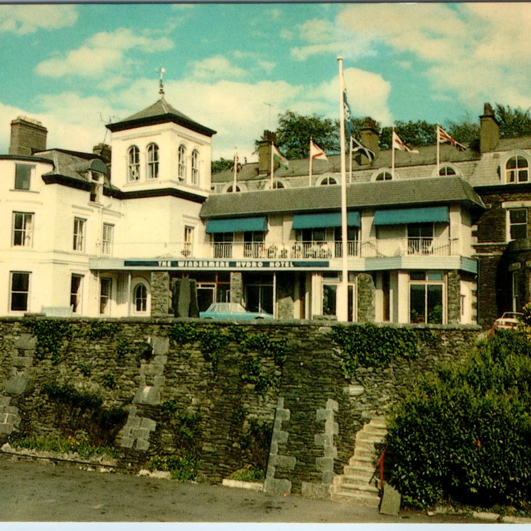 c1960s Windermere England Hydro Hotel Postcard Cumbria Lake District Cars Flags c1960s Windermere England Hydro Hotel Postcard Cumbria Lake District Cars Flags