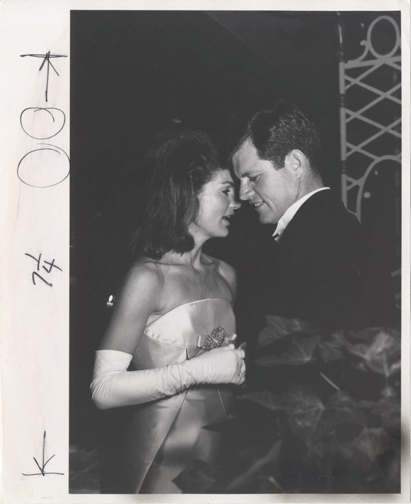 Jacqueline Kennedy Jackie O Edward Ted Rare Intimate Stamped Original Photo 1965