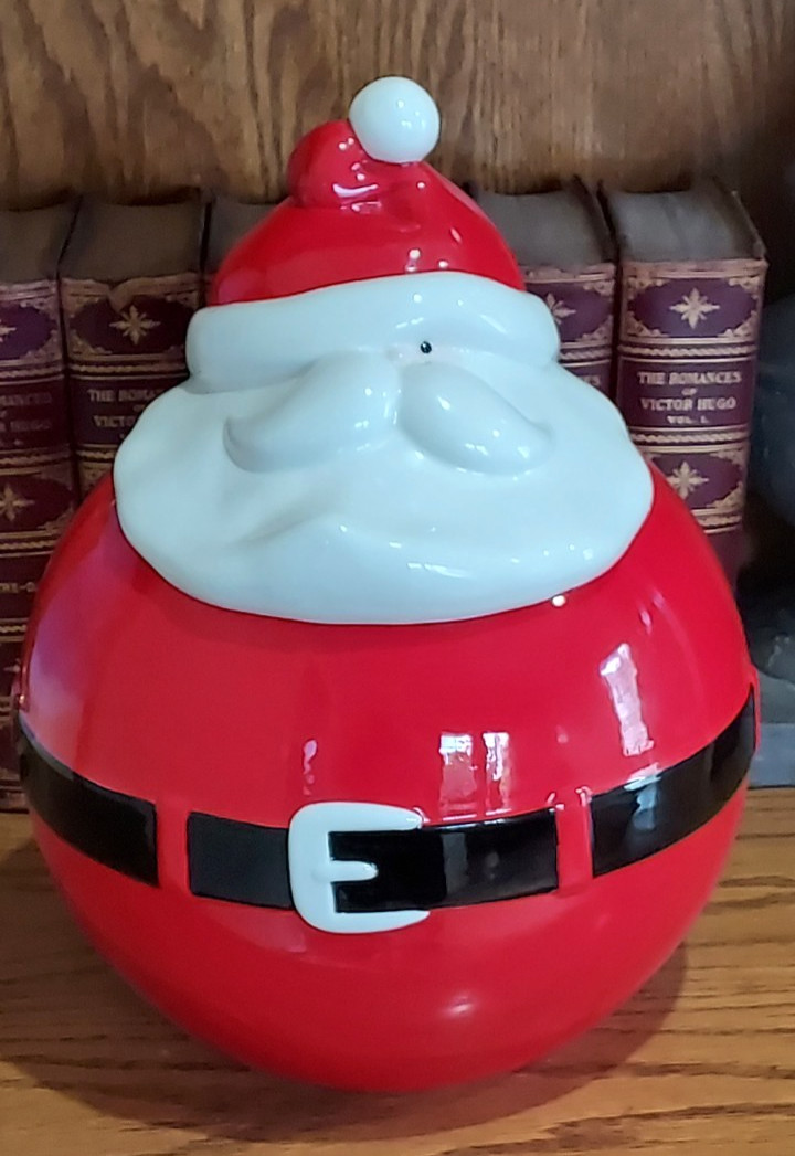 Christmas Santa Claus Cookie Jar  Ceramic 12\