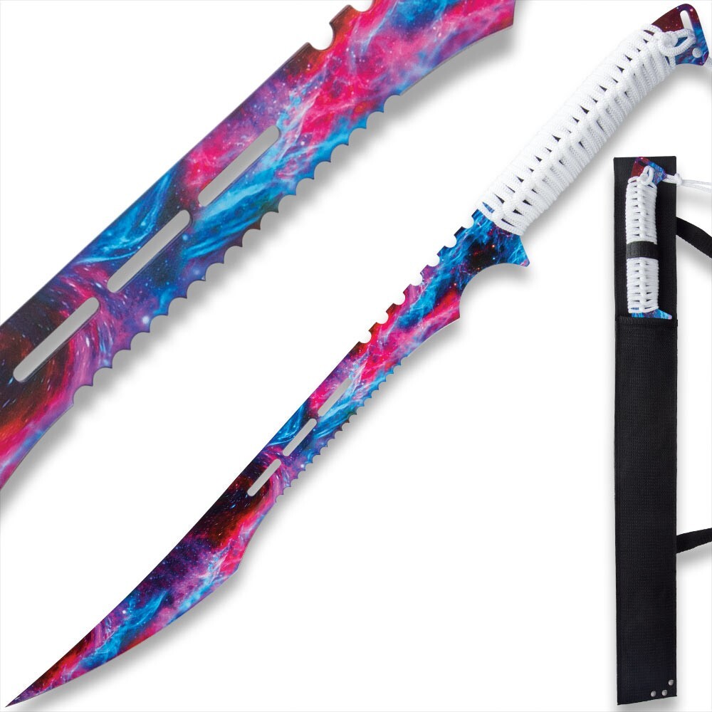 Black Legion Cosmic Ninja Sword with Sheath | Partially Serrated | Overall 27