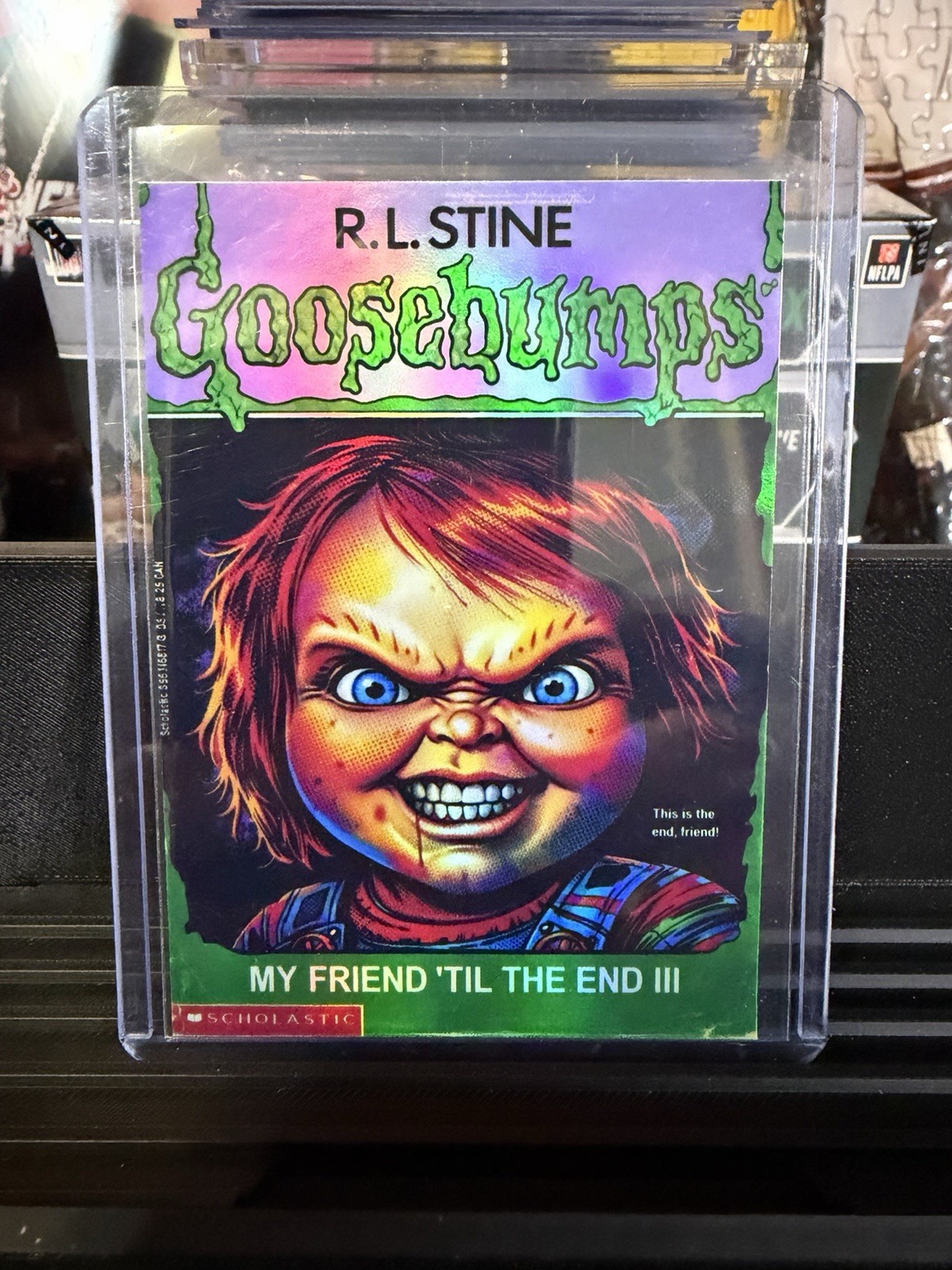 Goosebumps x Chucky CUSTOM Novelty Refractor Art Card.