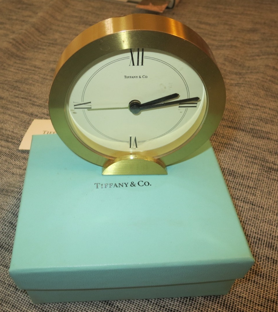 vntg. Tiffany & Co. Swiss Quartz Table Desk Alarm Clock Vintage + New Battery