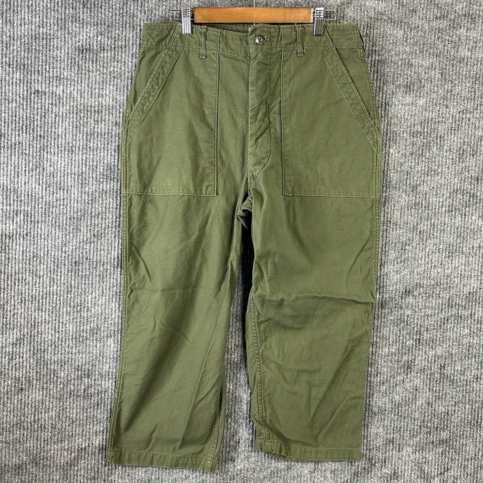 Vintage OG-107 Military Pants 36x31 Cotton Sateen Green Vietnam Era Army