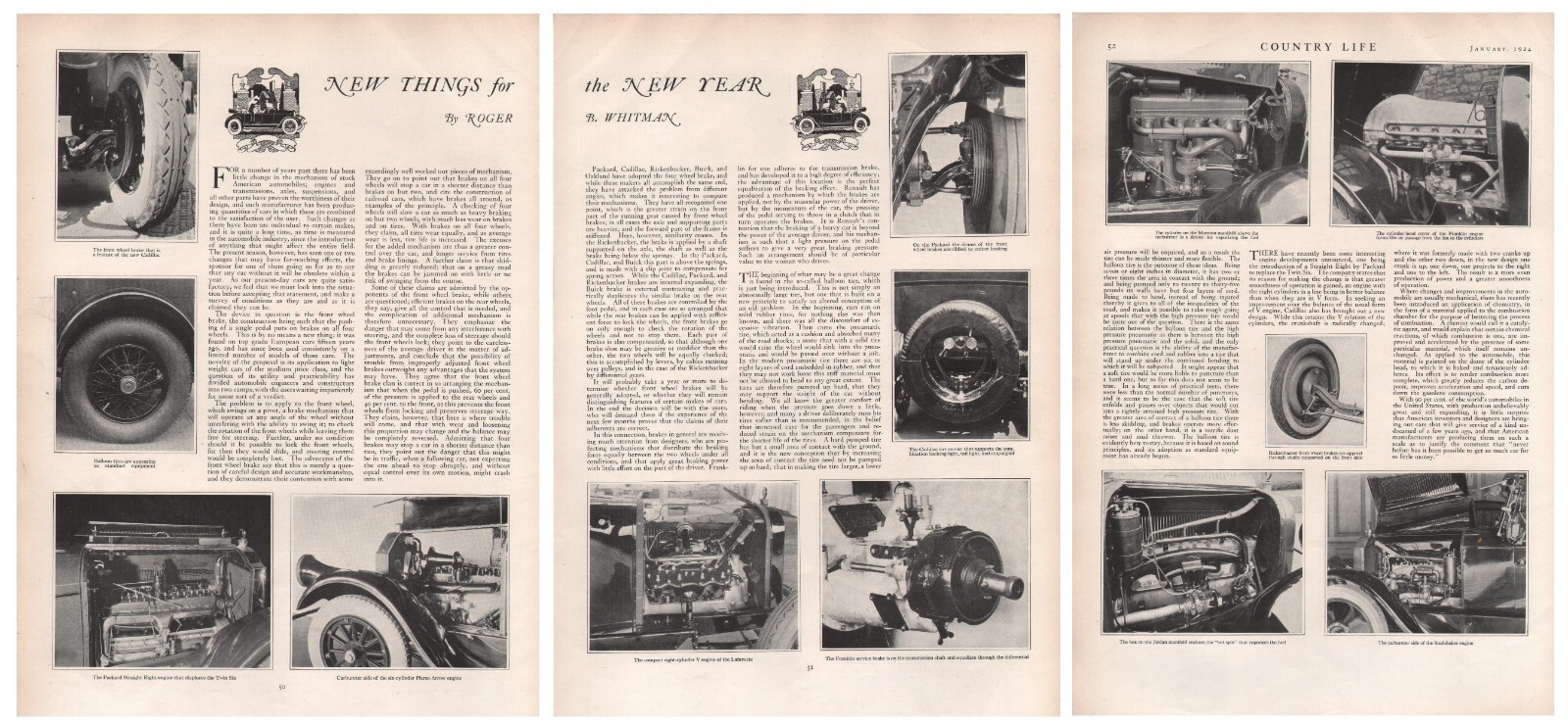 1924 Vintage 3-Pg NEW THINGS FOR NEW YEAR Automobile Periodical Print