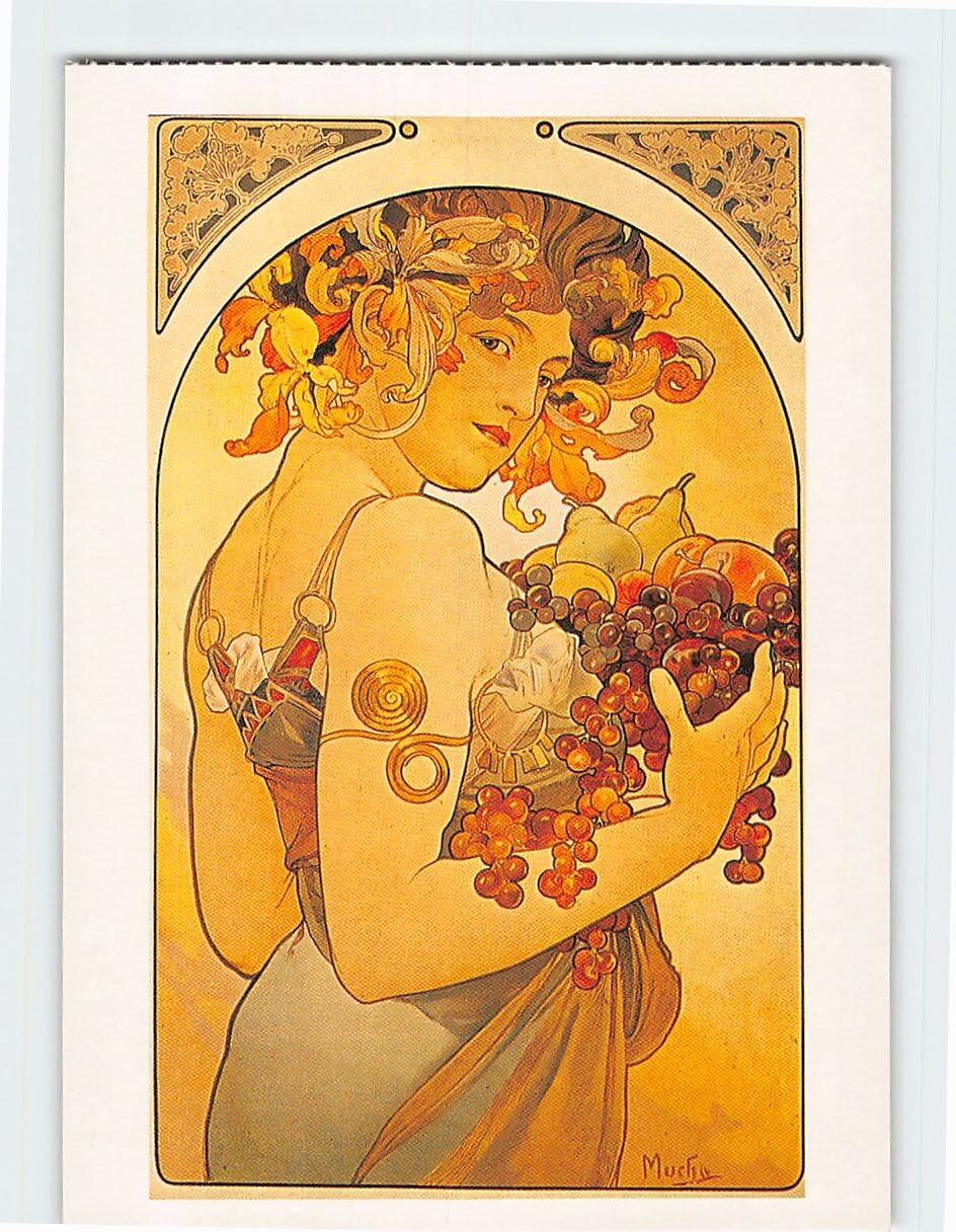 Postcard Le Fruit by Alphonse Mucha