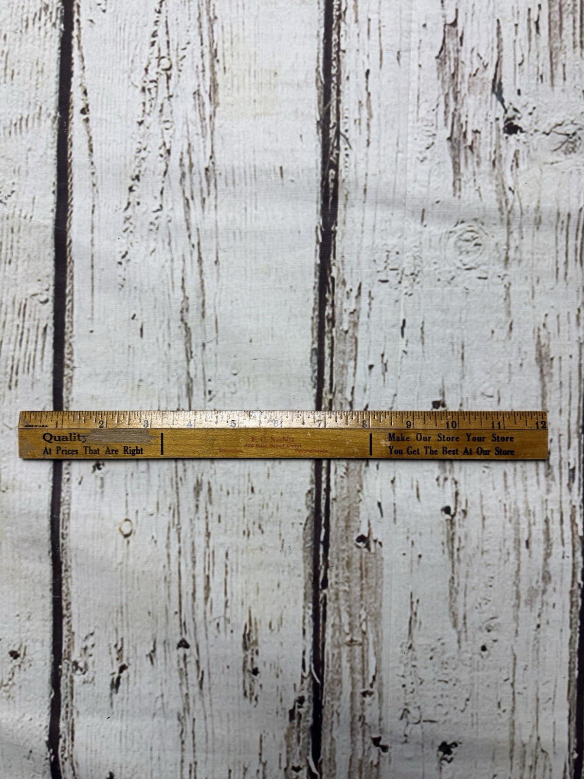 VTG F. C. Nesbitt East Broad Street Tamaqua PA Wood Advertising Wooden Ruler