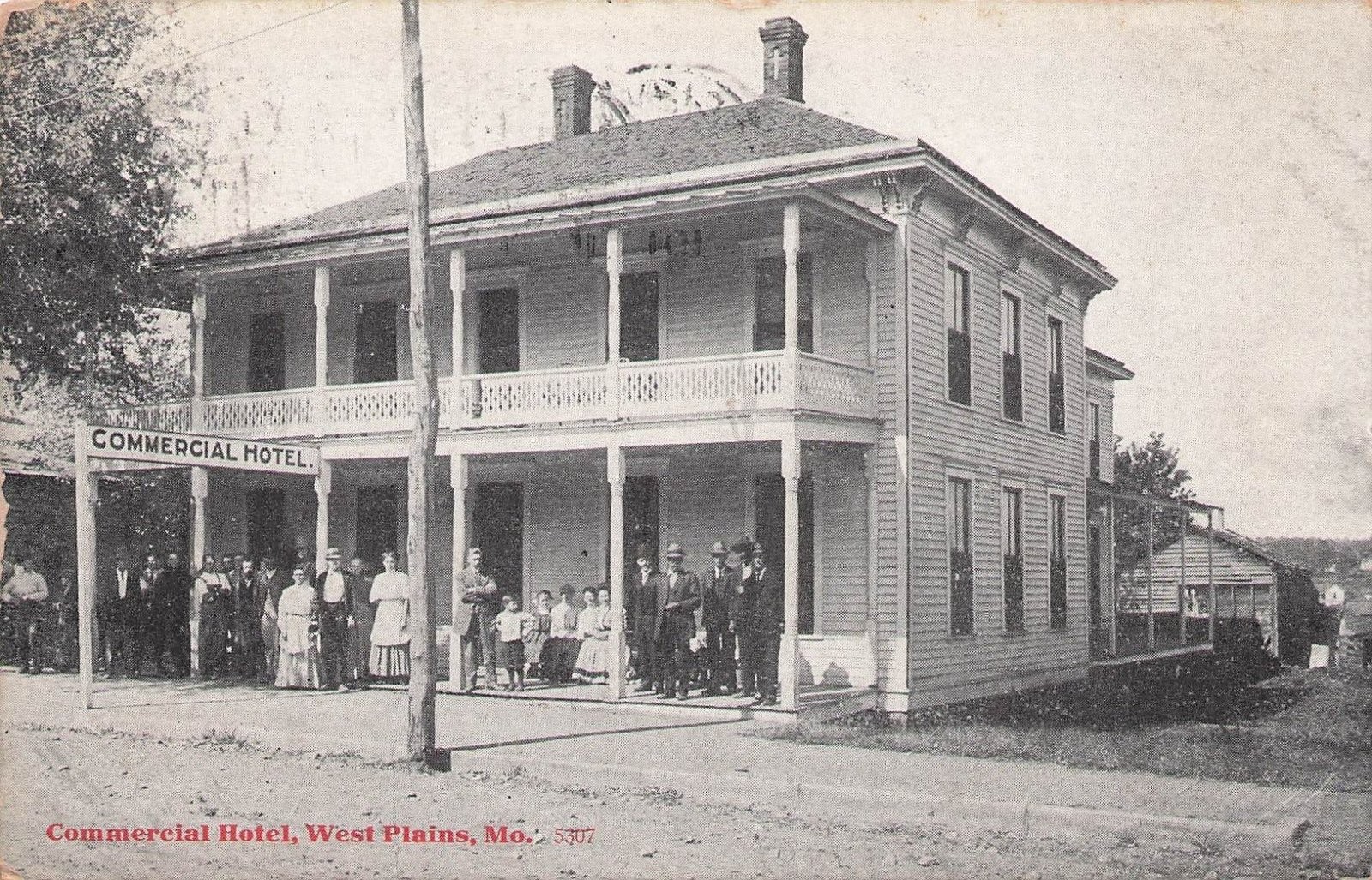 Commercial Hotel West Plains Missouri MO 1911 Postcard