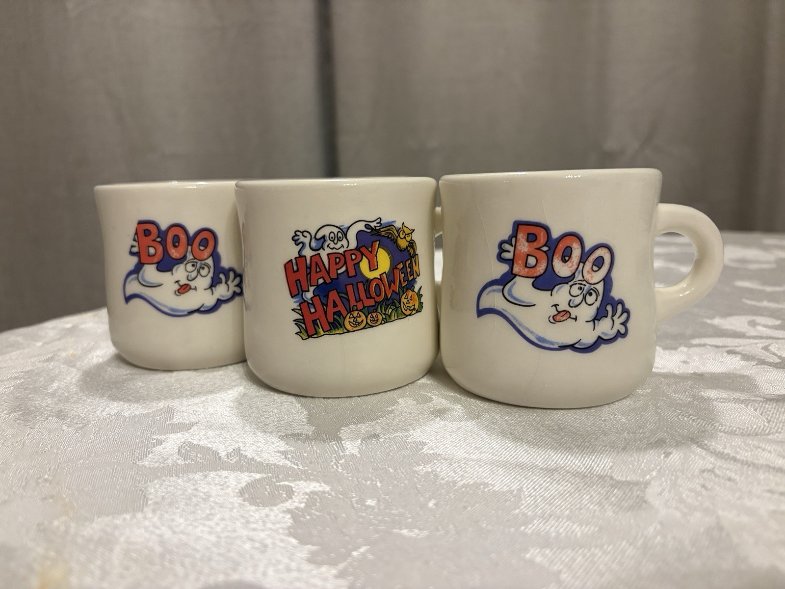 Handcrafted Stoneware Ceramic Halloween Coffee Mug Set