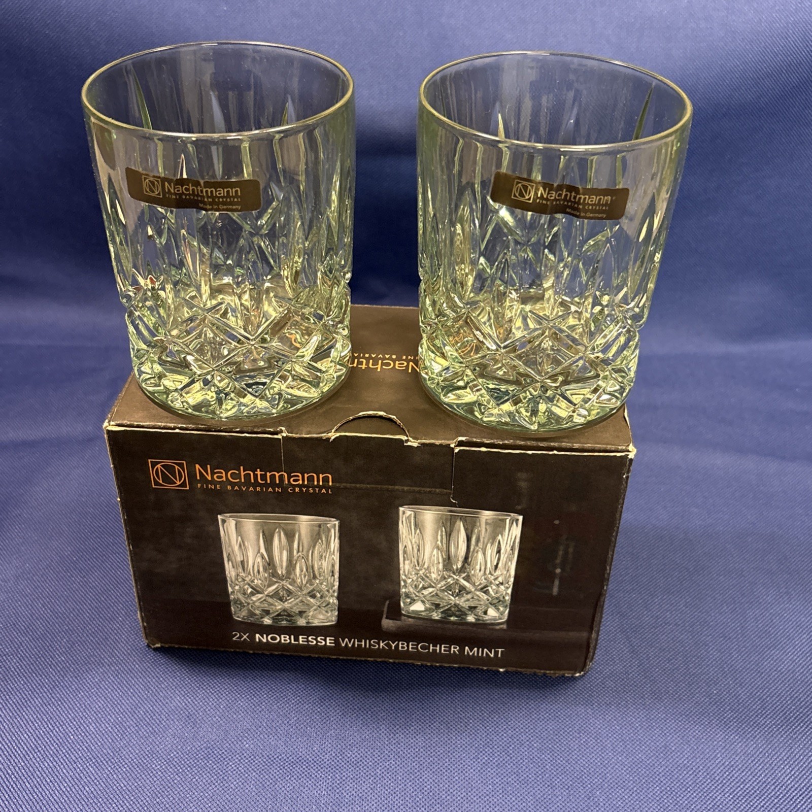 Nachtmann Noblesse NEW Pair of Mint Tumblers Double Old Fashioned’s 4\ Nachtmann Noblesse NEW Pair of Mint Tumblers Double Old Fashioned’s 4\