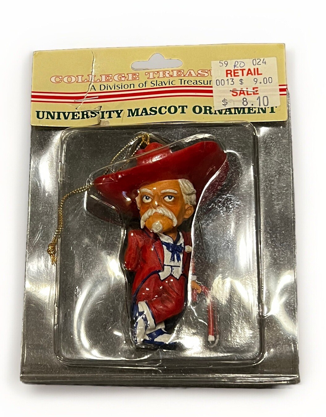 Colonel Rebel Ole Miss Rebels College Treasures Slavic Christmas Ornament New
