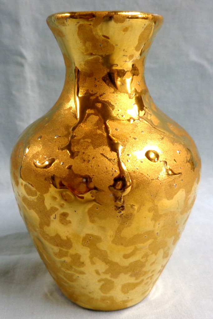 Weeping Gold Bud Vase Artistic China 4