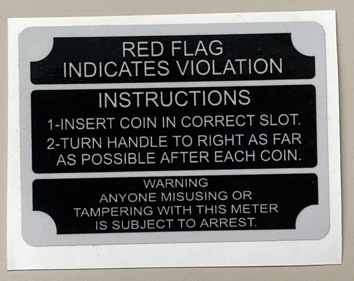 Replacement Instructions DECAL for your Duncan Model 50 Parking Meter.