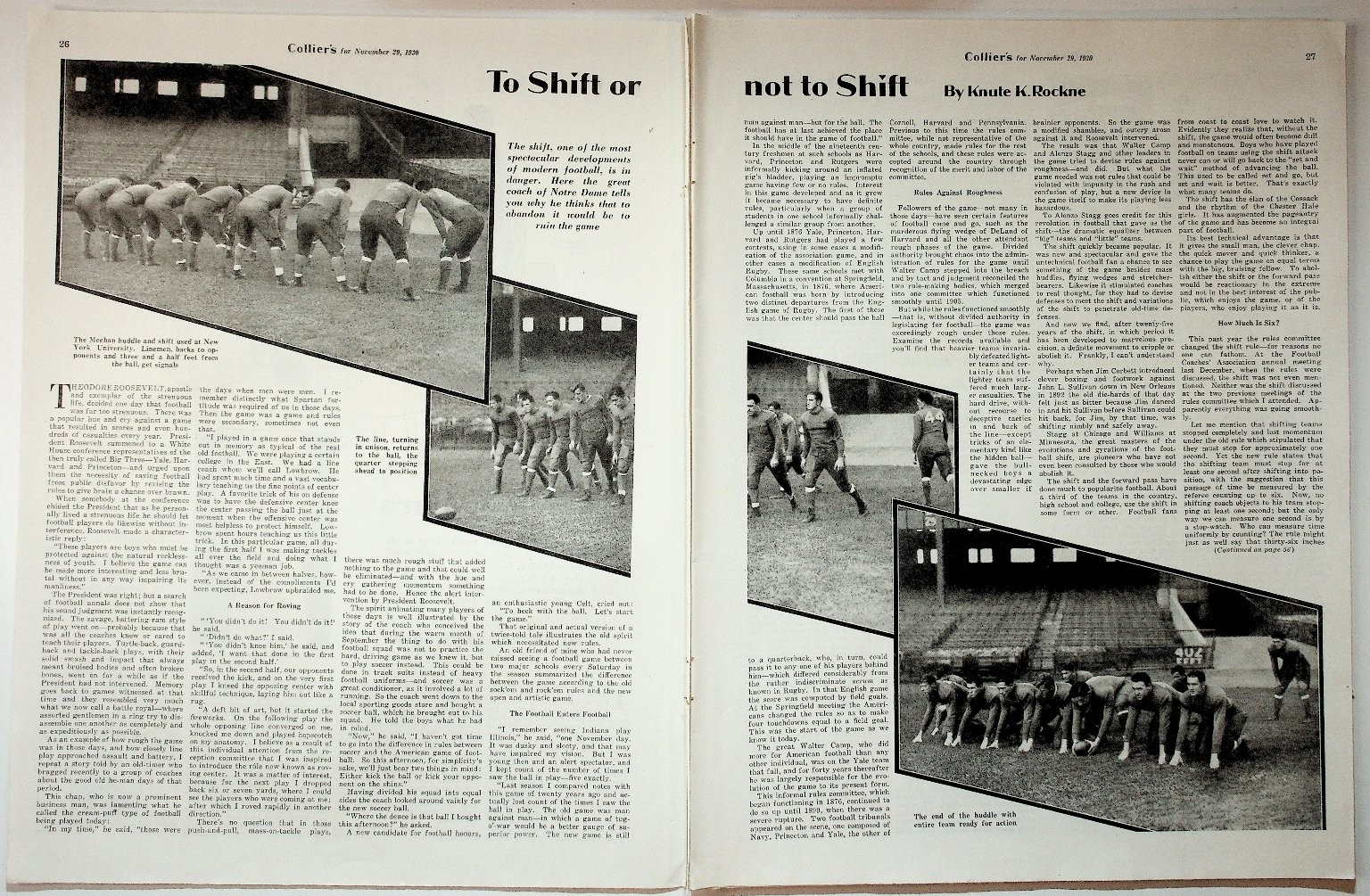 Collier\'s 1930 Vintage Football Article To Shift or not to Shift Collier\'s 1930 Vintage Football Article To Shift or not to Shift