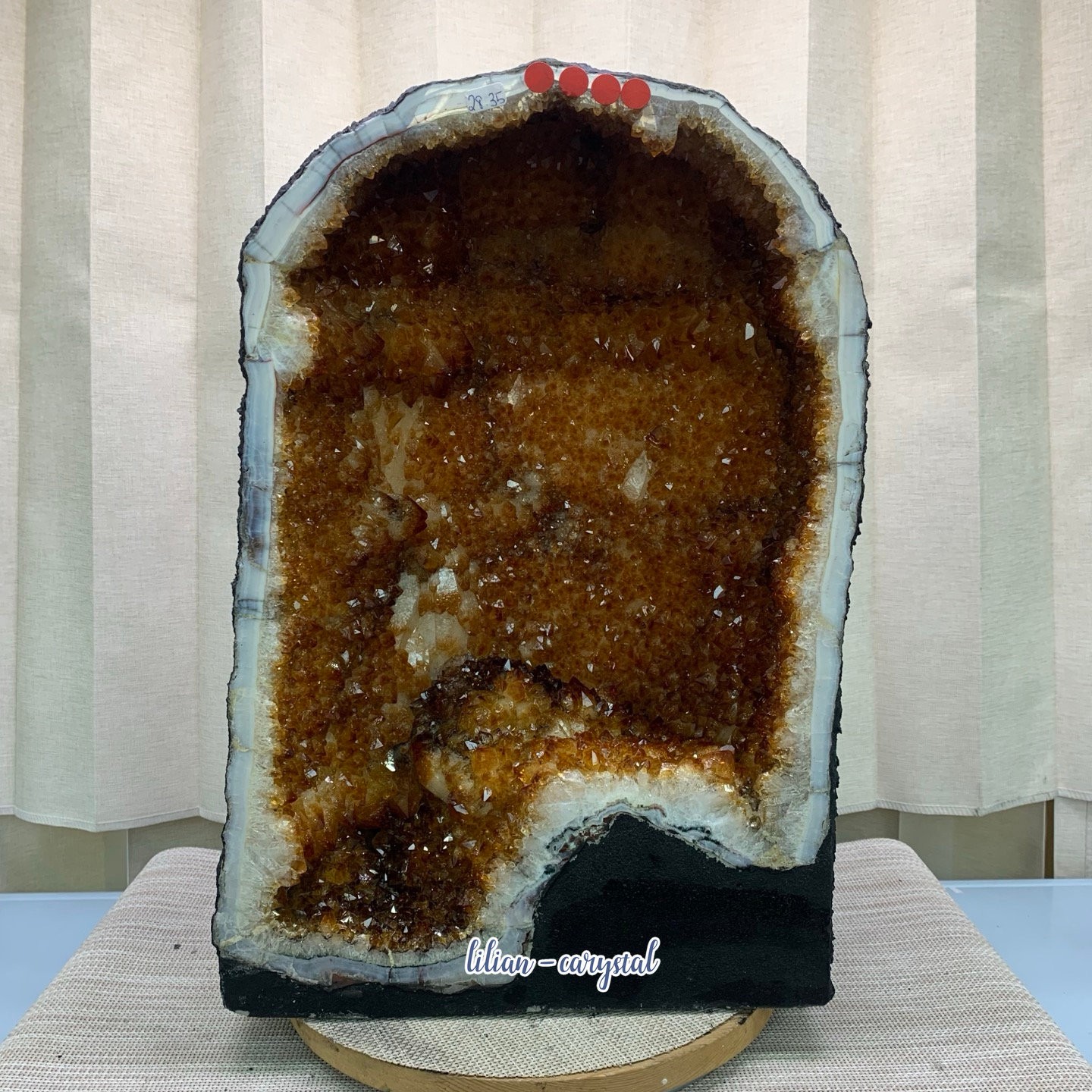 62LB Natural citrine geode quartz cluster crystal Cathedrals specimen Healing
