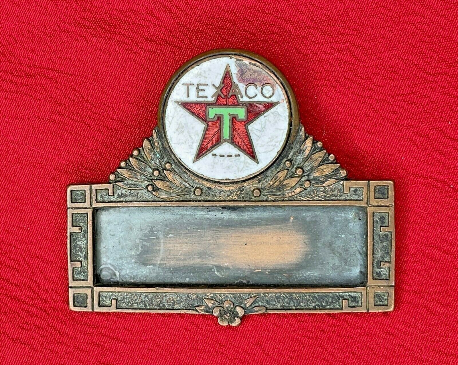 1940's Texaco Gas Oil Service Station Attendant Name Badge