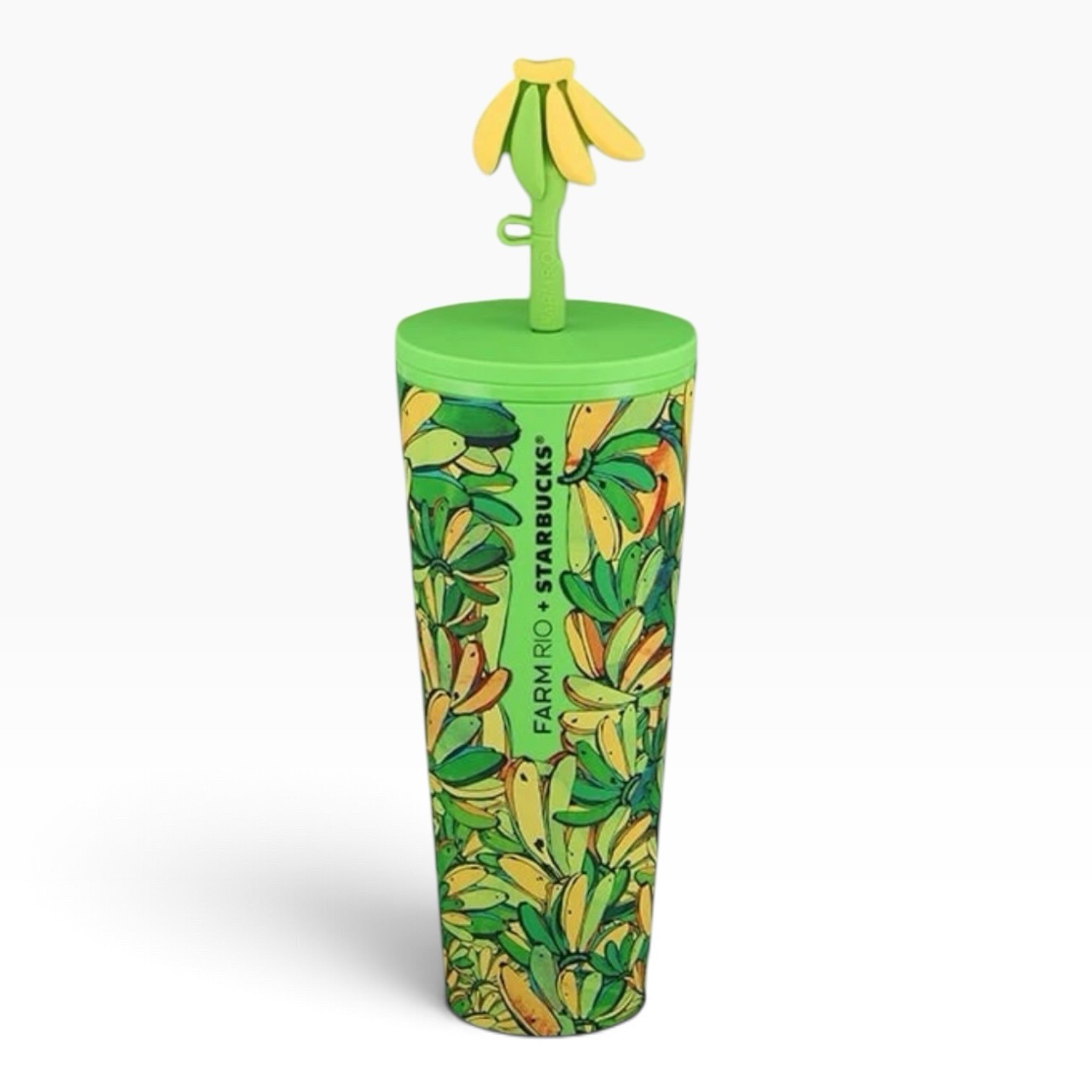 Starbucks x Farm Rio 2025 Board Banana Venti Cold Cup Tumbler 24oz Straw Topper