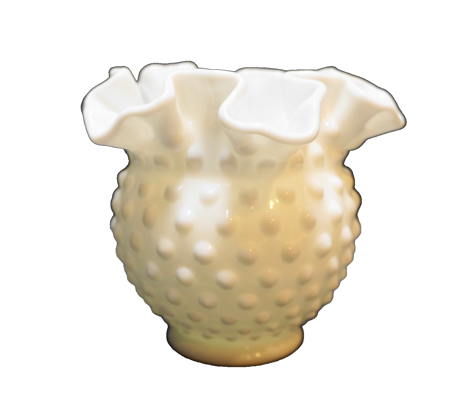 Fenton Hobnail Milk Glass #3854 4 1/2\