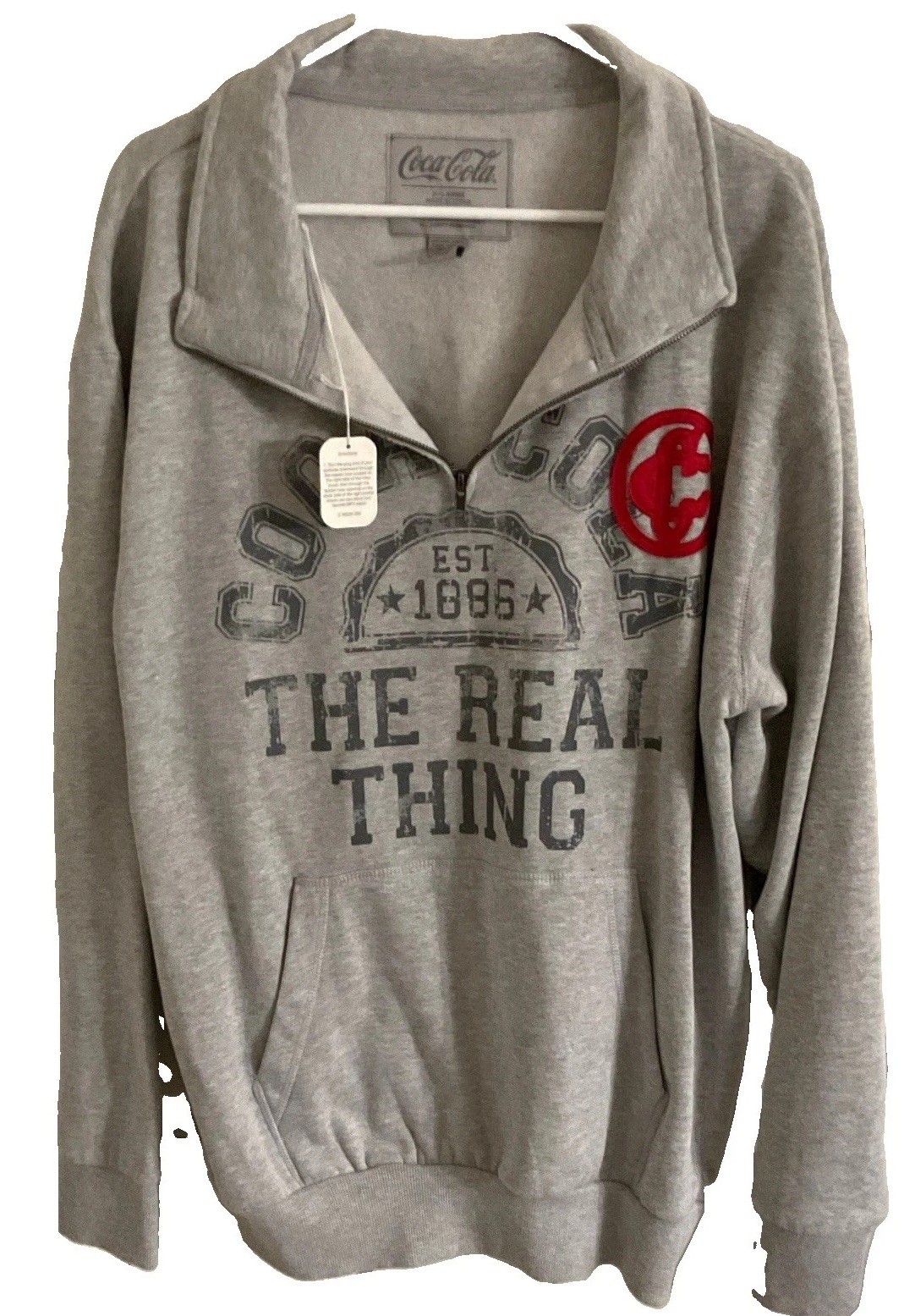 NWT Vintage y2k Coca-Cola Gray/Red Quarter-Zip Jacket \