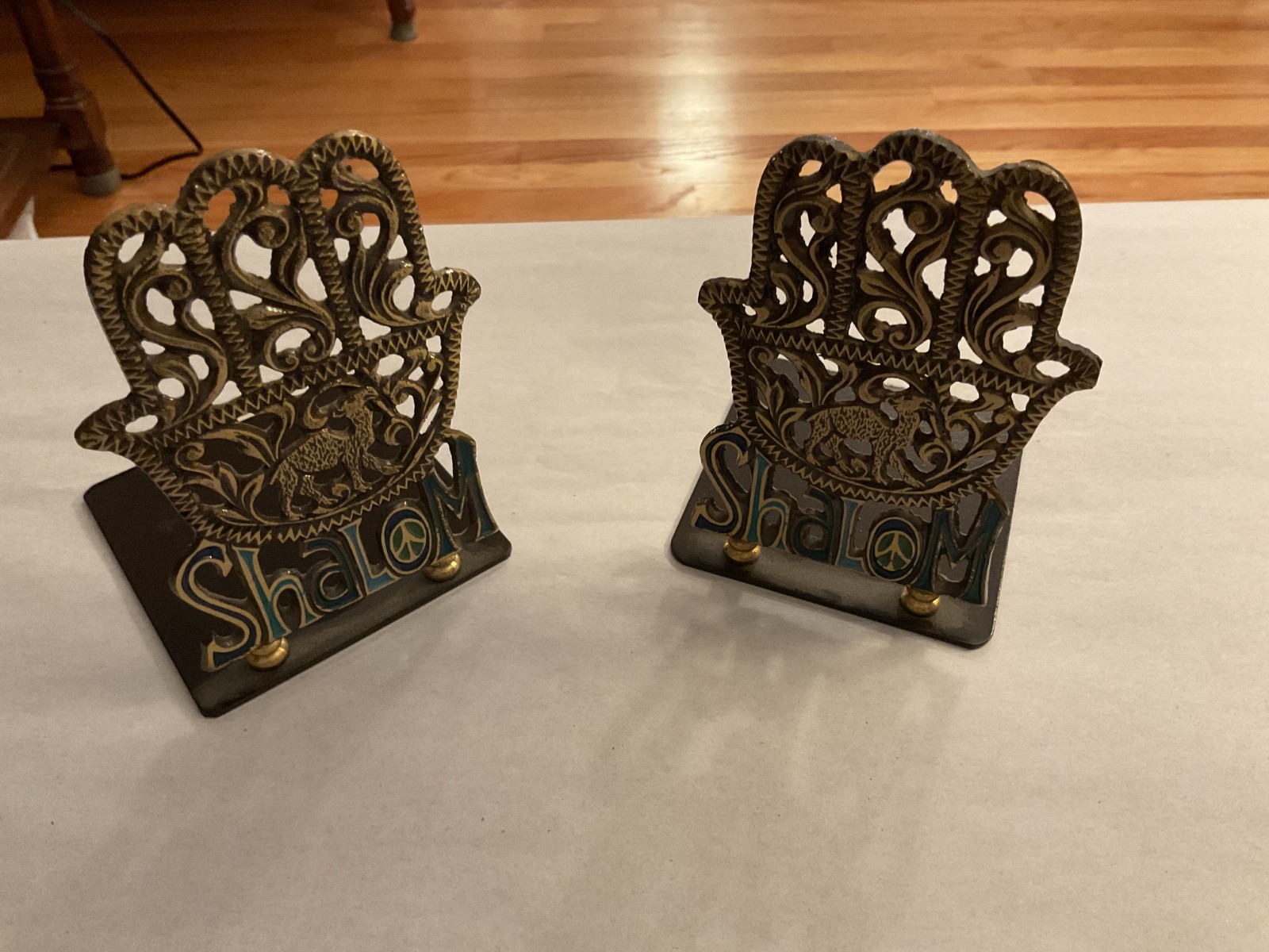 Vtg Israeli brass bookend (2items), 5\