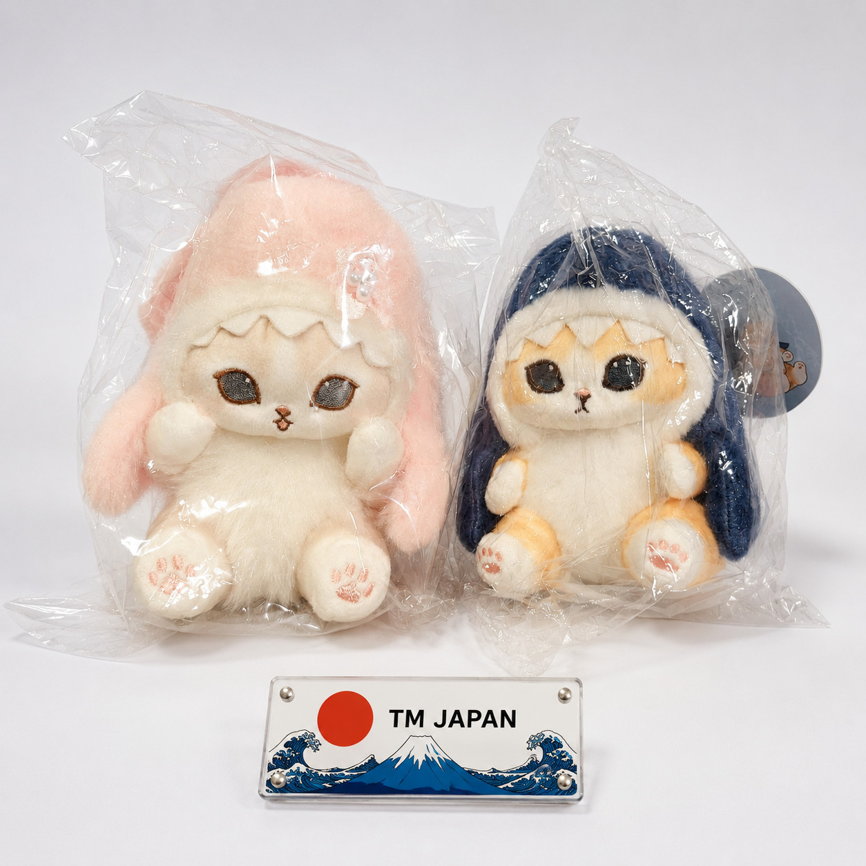 mofusand Potepote Shark Cat Mascot Sakura Pink Original 2pc Set New Japan