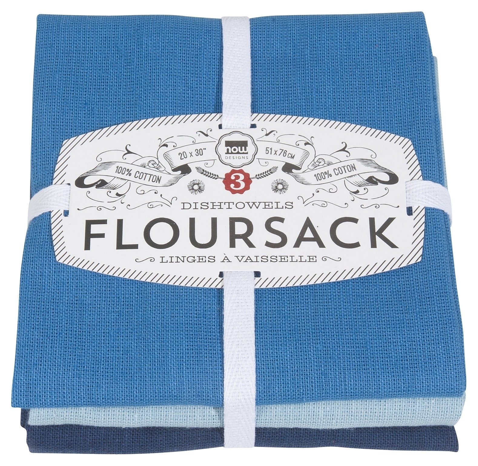 Now Designs Floursack Kitchen Dish Towels Moon/Cool Blue/Indigo 20 x 30in, Se... Now Designs Floursack Kitchen Dish Towels Moon/Cool Blue/Indigo 20 x 30in, Se...