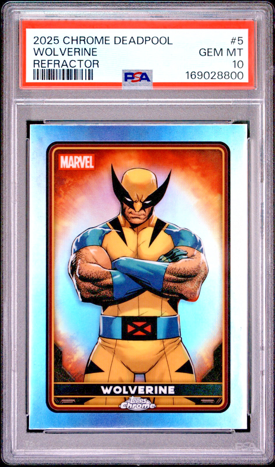 2025 Topps Chrome Deadpool Wolverine Refractor #5 PSA 10 Disney Marvel Very Rare