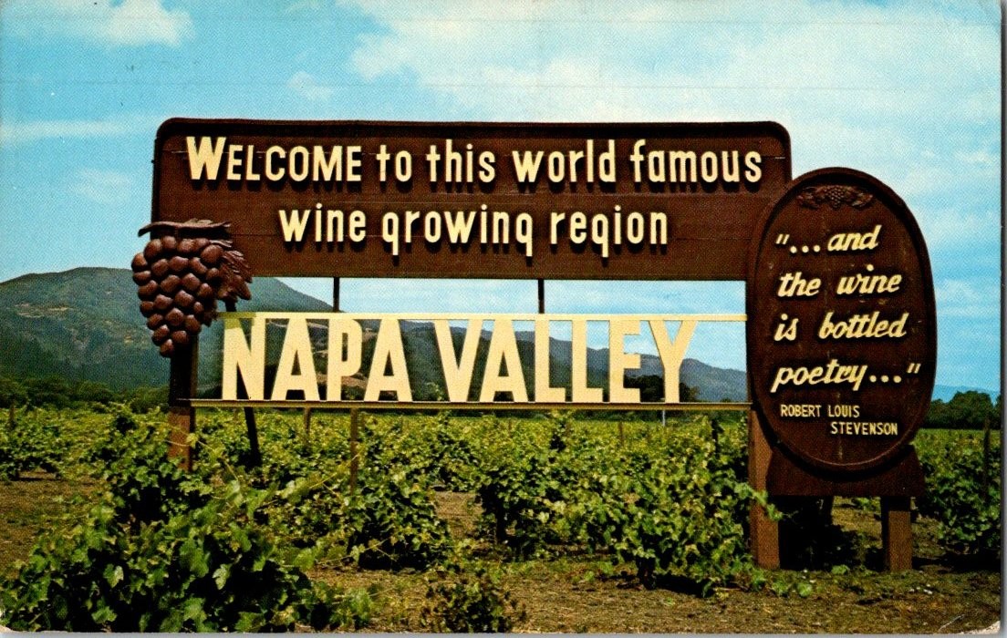 Vintage Napa Valley California Wine Growing Region Postcard 1971