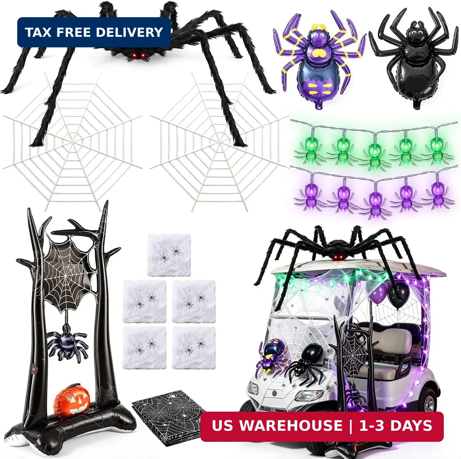 Crowye Halloween Golf Cart Decorations Kit