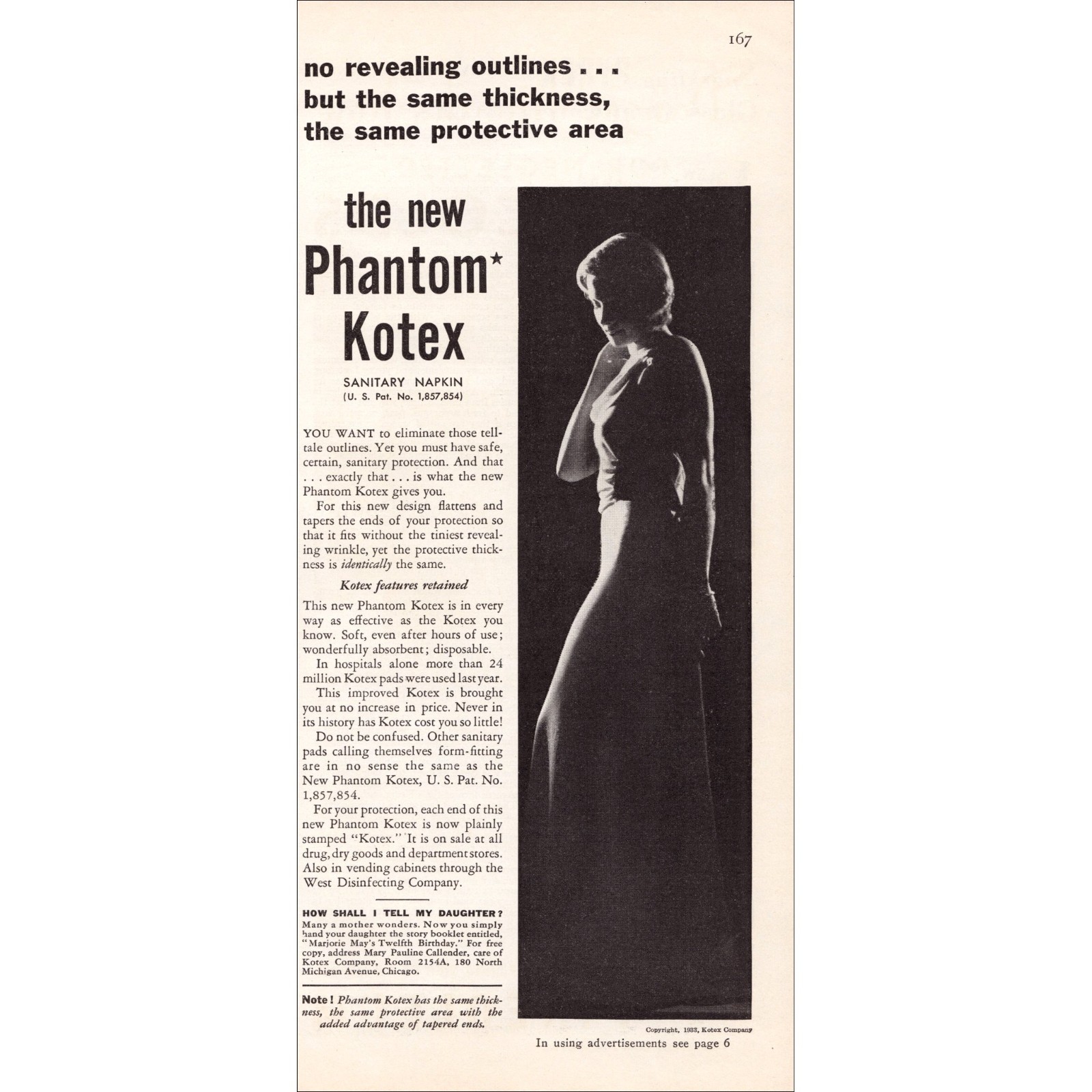 1933 Kotex Sanitary Napkins Original Vintage Print Ad