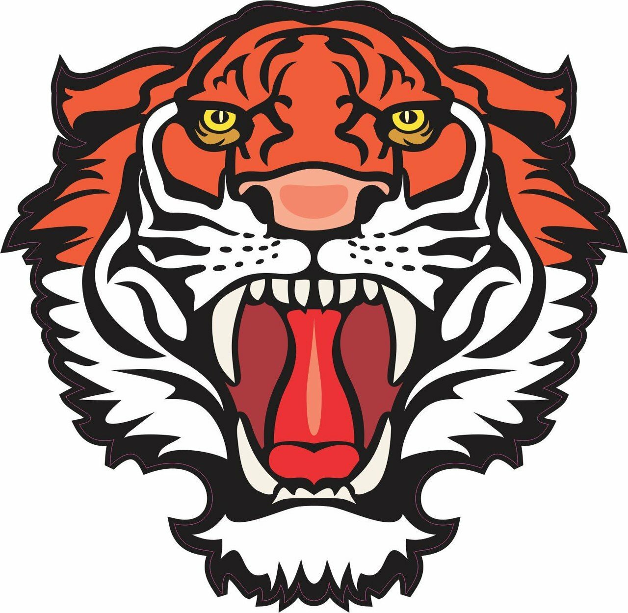 4.5inx4.5in Tiger Head Mascot Bumper Sticker Decal Window Stickers Decals