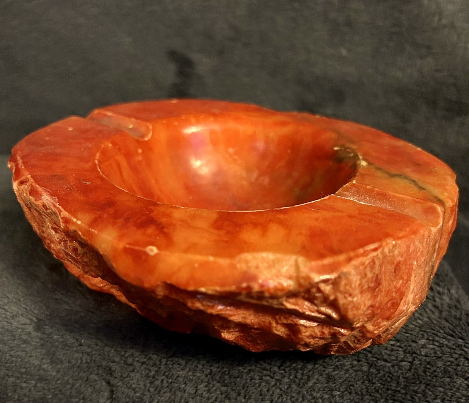 Vintage Romano Bianchi Mid Century Italian Alabaster Stone Ashtray Vide-Poche Vintage Romano Bianchi Mid Century Italian Alabaster Stone Ashtray Vide-Poche